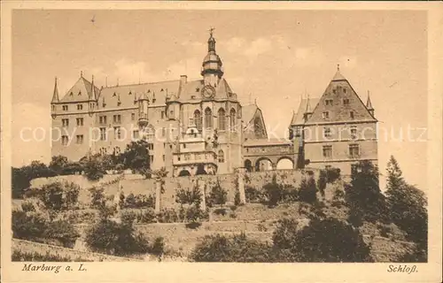Marburg Lahn Schloss Doppeltonkarte Kat. Marburg