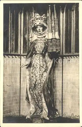 Marburg Lahn Statue Heilige Elisabeth um 1470 Handabzug Kat. Marburg