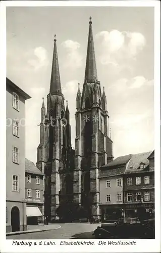 Marburg Lahn Westfassade Elisabethkirche Kat. Marburg