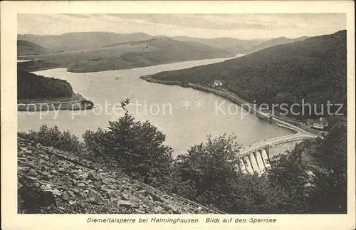 Helminghausen Diemelsee Talsperre Sperrmauer Stausee Kat. Marsberg