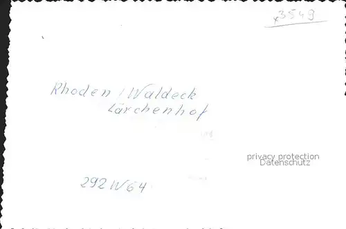 Rhoden Waldeck Gasthof Laerchenhof Kat. Diemelstadt