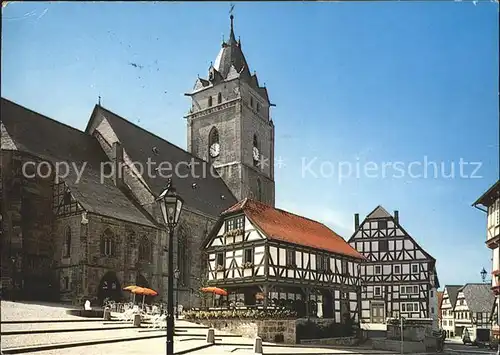 Wolfhagen Marktplatz Stadtkirche Alte Wache Fachwerkhaeuser Kat. Wolfhagen