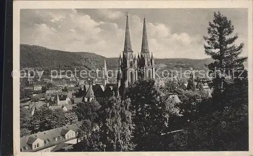 Marburg Lahn Blick auf St Elisabethkirche Kat. Marburg