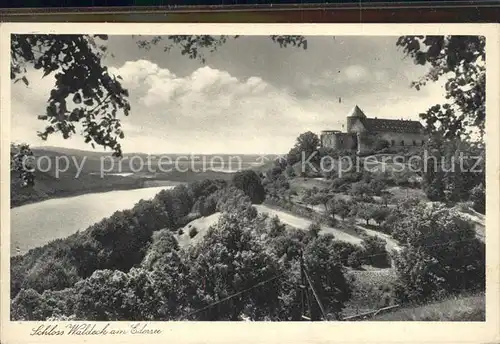 Waldeck Edersee Schloss mit Blick auf den See Edertalsperre Kat. Edertal