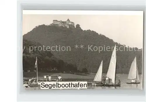 Waldeck Edersee Segelboothafen Edertalsperre Schloss Kat. Edertal