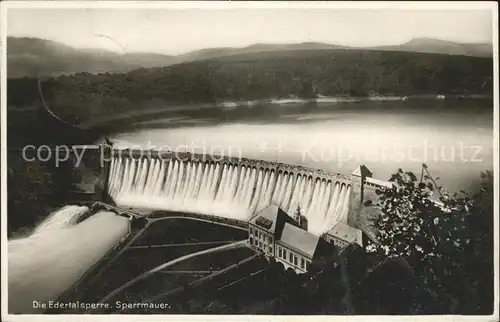 Edersee Sperrmauer Edertalsperre Kat. Edertal