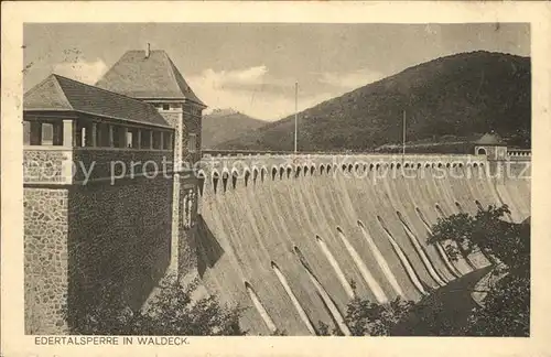 Waldeck Edersee Sperrmauer Edertalsperre Kat. Edertal