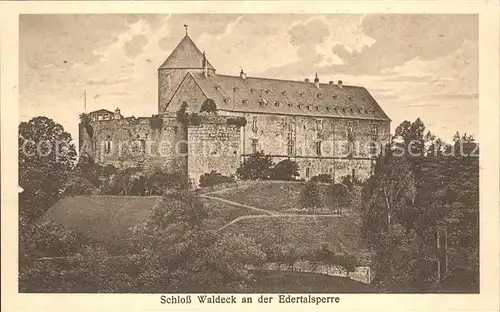 Waldeck Edersee Schloss an der Edertalsperre Kat. Edertal