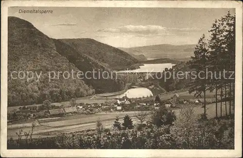 Helminghausen Ortsansicht mit Diemelsee Talsperre Stausee Kat. Marsberg