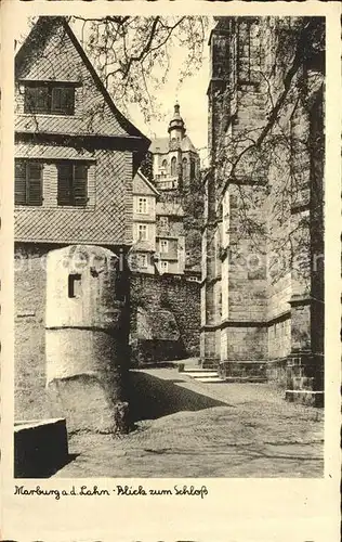 Marburg Lahn Blick zum Schloss Kat. Marburg