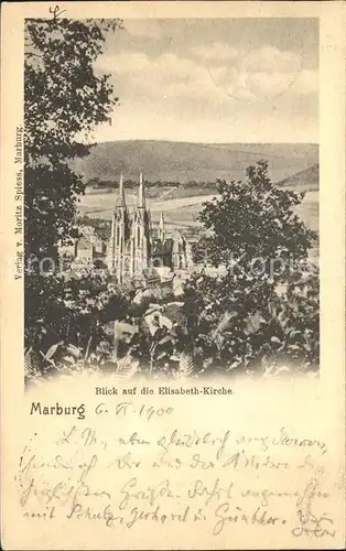 Marburg Lahn Blick auf Elisabethkirche Kat. Marburg