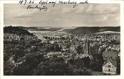 Marburg Lahn Blick ueber die Stadt Kat. Marburg