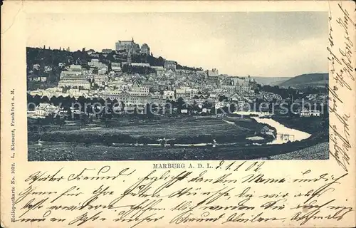 Marburg Lahn Stadtbild mit Schloss Kat. Marburg