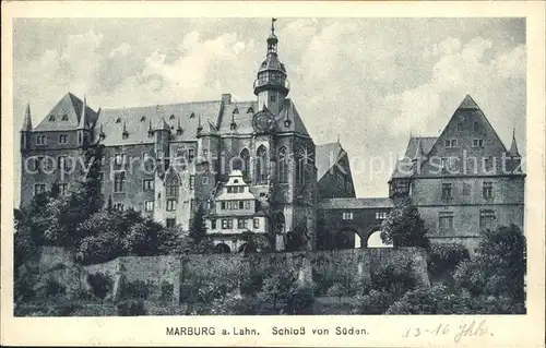 Marburg Lahn Schloss von Sueden Kat. Marburg