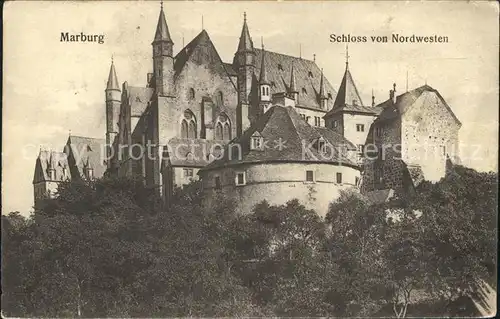 Marburg Lahn Schloss von Nordwesten Kat. Marburg