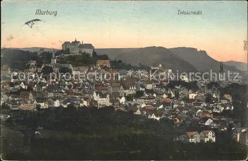 Marburg Lahn Totalansicht Schloss Kat. Marburg