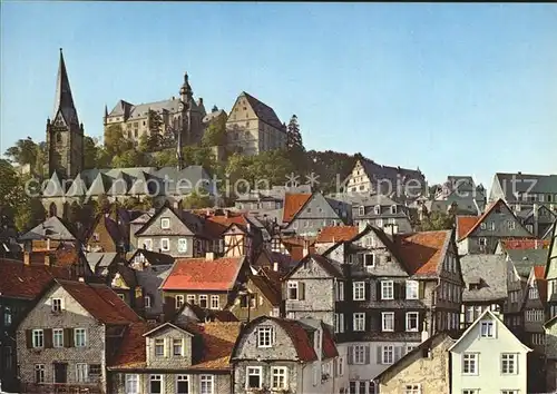Marburg Lahn Altstadt mit Landgrafenschloss Kat. Marburg