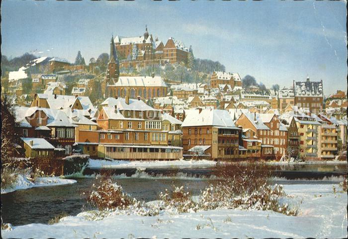 Marburg Lahn Wehr Altstadt Schloss im Winter Kat. Marburg ...