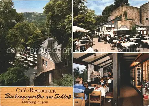 Marburg Lahn Cafe Restaurant Bueckingsgarten am Schloss Kat. Marburg