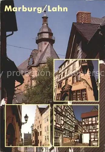 Marburg Lahn Altstadt rund um den Marktplatz Fachwerkhaus Gasthaus Kat. Marburg