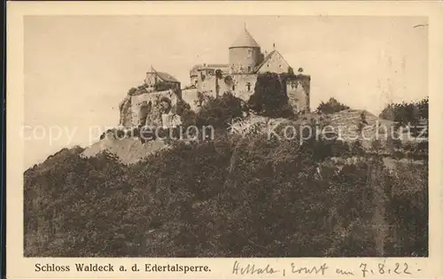 Waldeck Edersee Schloss an der Edertalsperre Kat. Edertal