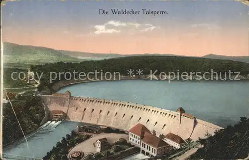 Waldeck Edersee Sperrmauer Waldecker Talsperre Edertalsperre Stausee Kat. Edertal