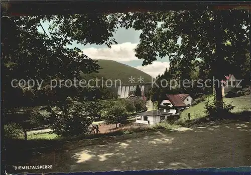 Helminghausen Diemeltalsperre Sperrmauer Kat. Marsberg