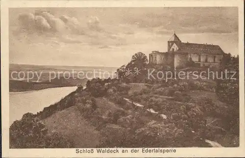 Waldeck Edersee Schloss Stausee Edertalsperre Kat. Edertal