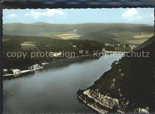 Helminghausen Diemelsee mit Randstrasse und Sperrmauer Talsperre Fliegeraufnahme Kat. Marsberg