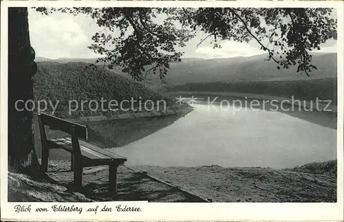 Edersee Blick vom Elsterberg Kat. Edertal