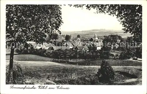 Voehl am Edersee Ortsansicht mit Kirche Kat. Voehl