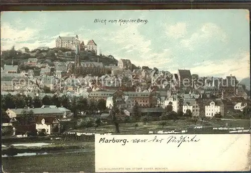 Marburg Lahn Blick vom Kappeler Berg Kat. Marburg