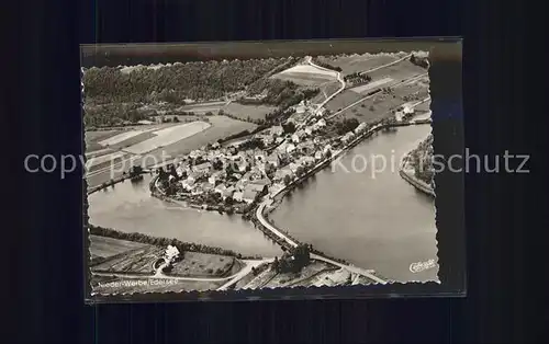 Nieder Werbe mit Edersee Talsperre Fliegeraufnahme Kat. Waldeck