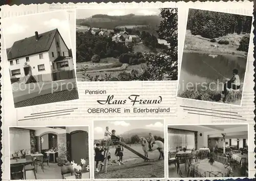 Oberorke Pension Haus Freund Fischteich Spielplatz Gastraum Sitzecke Speiseraum Kat. Voehl