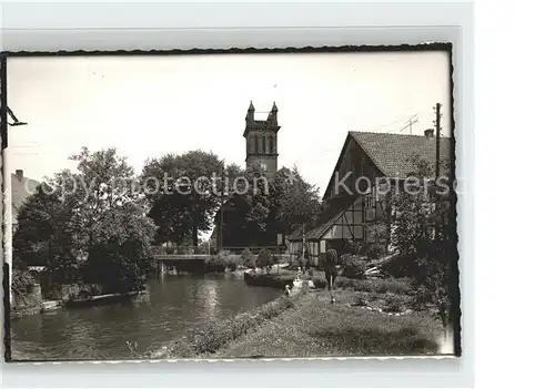 Wrexen Dorfpartie am Fluss Turm Kat. Diemelstadt