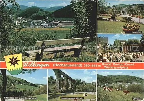 Willingen Sauerland Panorama Ruhebank Kurgarten Kurkonzert Strycktal Viadukt Ettelsberg Eichenkreuzheim Kat. Willingen (Upland)