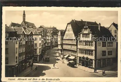 Kassel Altmarkt mit Blick in die Bruederstrasse Kat. Kassel