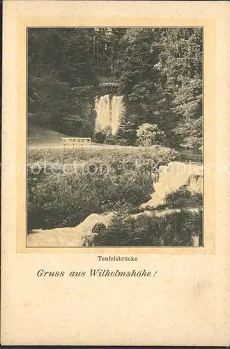 Wilhelmshoehe Kassel Teufelsbruecke Wasserfall Deutsche Reichspost Kat. Kassel