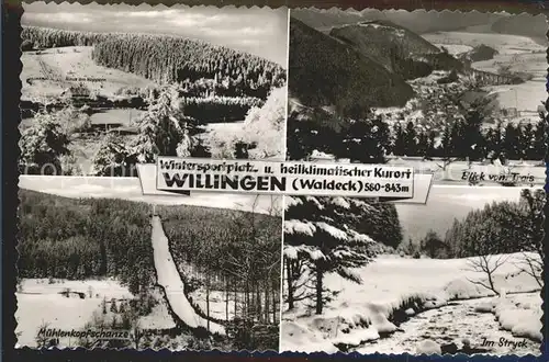 Willingen Sauerland Panorama Wintersportplatz Luftkurort Muehlenkopfschanze Trois Strycktal Kat. Willingen (Upland)