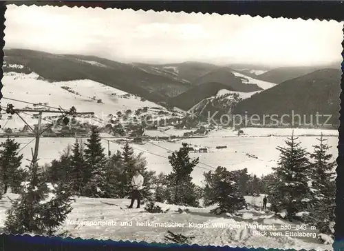 Willingen Sauerland Panorama Blick vom Ettelsberg Skipiste Wintersportplatz Kurort Kat. Willingen (Upland)