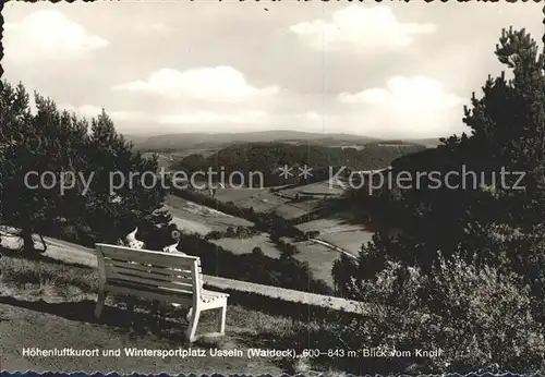 Usseln Panorama Blick vom Knoll Ruhebank Hoehenluftkurort Kat. Willingen (Upland)