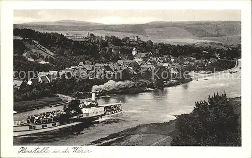 Herstelle Weser Dampfschiff Kat. Beverungen