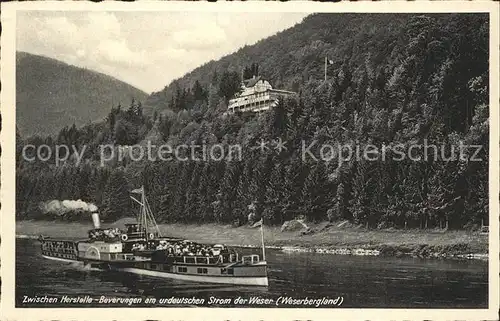 Herstelle Weser Dampfschiff Kat. Beverungen