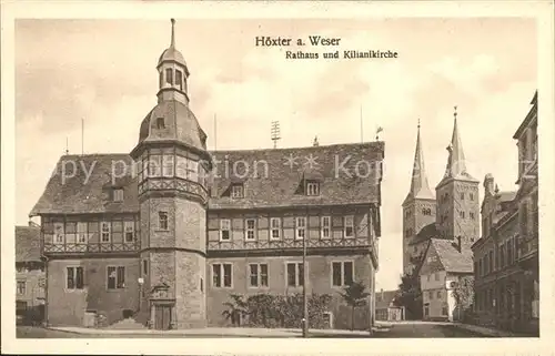 Hoexter Weser Rathaus Kilianikirche Kat. Hoexter