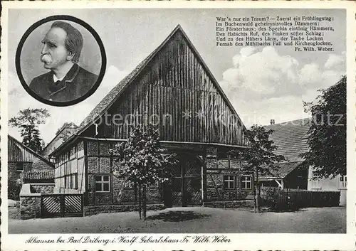 Alhausen Westfalen Geburtshaus des Dichters Weber Kat. Bad Driburg
