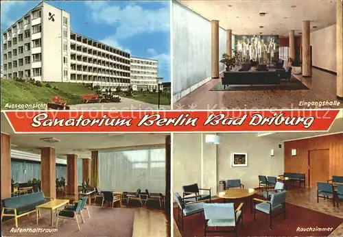 Bad Driburg Sanatorium Berlin Aussenansicht Aufenthaltsraum Eingangshalle  Kat. Bad Driburg