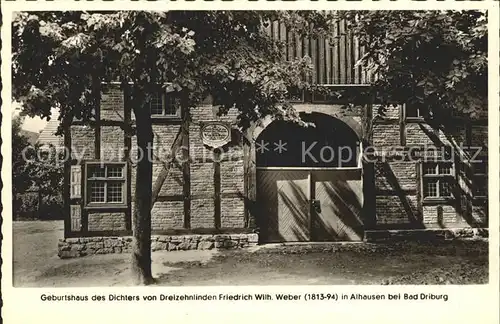 Bad Driburg Geburtshaus Dichter Friedrich Wilhelm Weber Kat. Bad Driburg