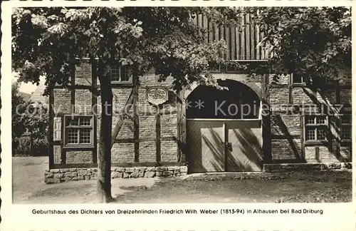 Bad Driburg Geburtshaus Dichter Friedrich Wilhelm Weber Kat. Bad Driburg