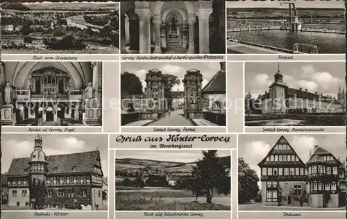 Corvey Schloss Portal Rathaus Kirche Orgel Freibad  Kat. Hoexter