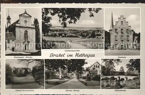 Brakel Westfalen Kapuziner Kirche Rathaus Nethebruecke Kloster Brede  Kat. Brakel